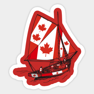 Canada Sailor Ship Sailing with Canada Team Sticker